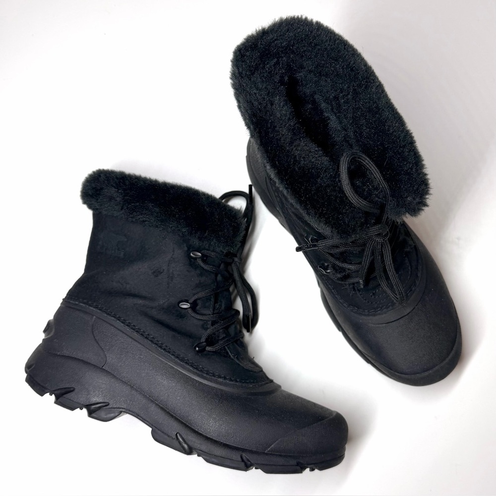 Sorel Women’s Snow Angel Faux Fur Detail Waterproof Boots Black Size- 8 - Picture 8 of 10